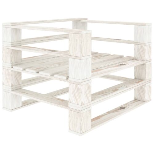 7-Piece Garden Pallet Lounge Set Wood White Outdoor Patio Furniture - Image 12