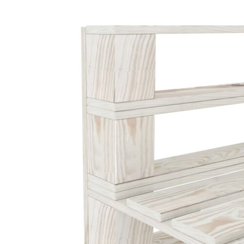 7-Piece Garden Pallet Lounge Set Wood White Outdoor Patio Furniture - Image 7