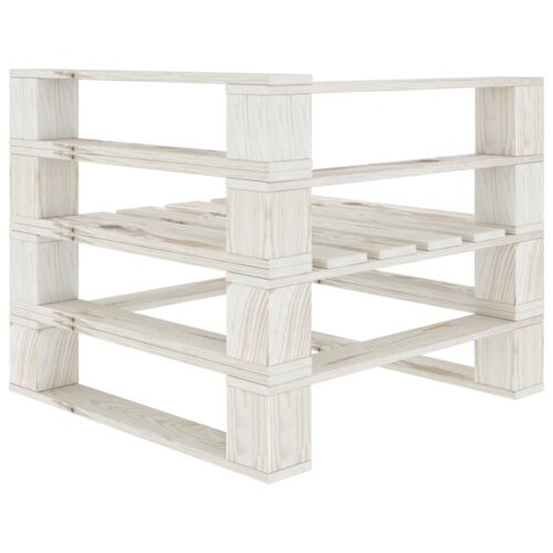 7-Piece Garden Pallet Lounge Set Wood White Outdoor Patio Furniture - Image 10