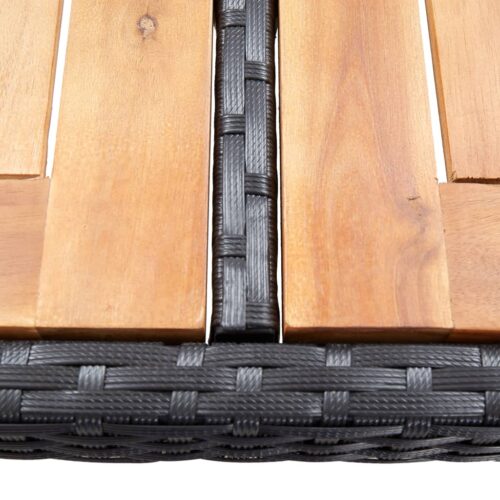 7-Piece Outdoor Bar Set with Cushions Poly Rattan Wicker Outdoor Patio Furniture Black - Image 10