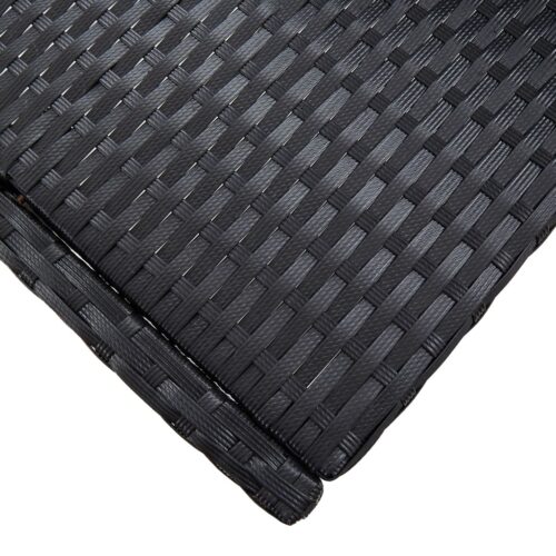7-Piece Outdoor Bar Set with Cushions Poly Rattan Wicker Outdoor Patio Furniture Black - Image 11