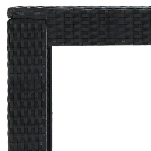 7-Piece Outdoor Bar Set with Cushions Poly Rattan Wicker Outdoor Patio Furniture Black - Image 11