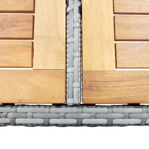 7-Piece Outdoor Bar Set with Cushions Poly Rattan Wicker Outdoor Patio Furniture Grey - Image 10