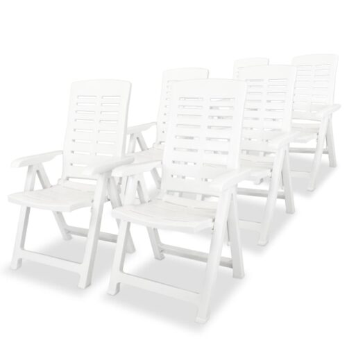 7-Piece Outdoor Dining Set Plastic White - Image 3