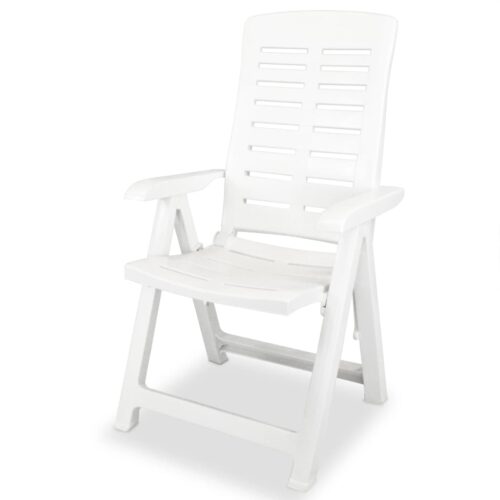7-Piece Outdoor Dining Set Plastic White - Image 5