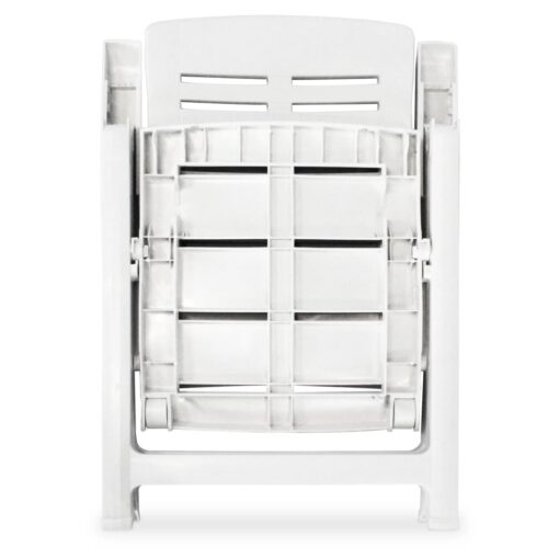 7-Piece Outdoor Dining Set Plastic White - Image 7