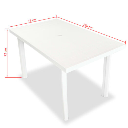 7-Piece Outdoor Dining Set Plastic White - Image 10