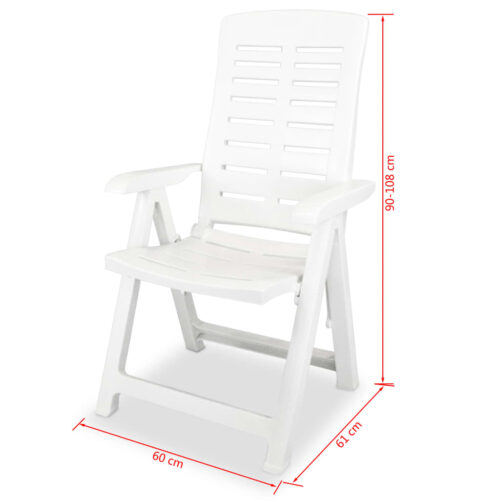 7-Piece Outdoor Dining Set Plastic White - Image 11