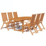 7-Piece Outdoor Dining Set Acacia Wood Timber Outdoor Patio Furniture