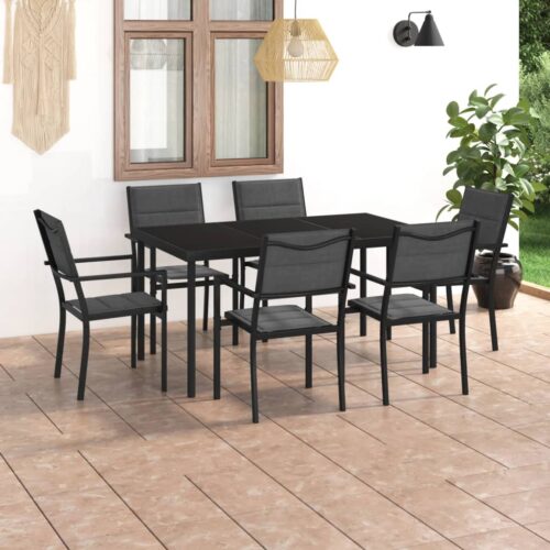 7-Piece Outdoor Dining Set Steel - Image 2