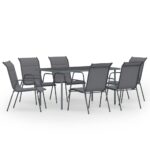 7-Piece Outdoor Dining Set Steel Anthracite