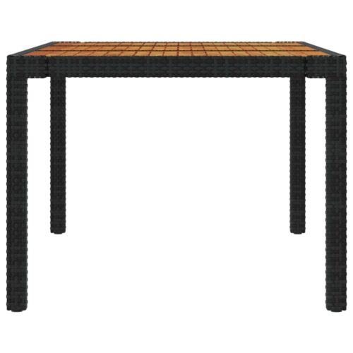 7-Piece Outdoor Dining Set with Cushions Poly Rattan Wicker Outdoor Patio Furniture Black - Image 10