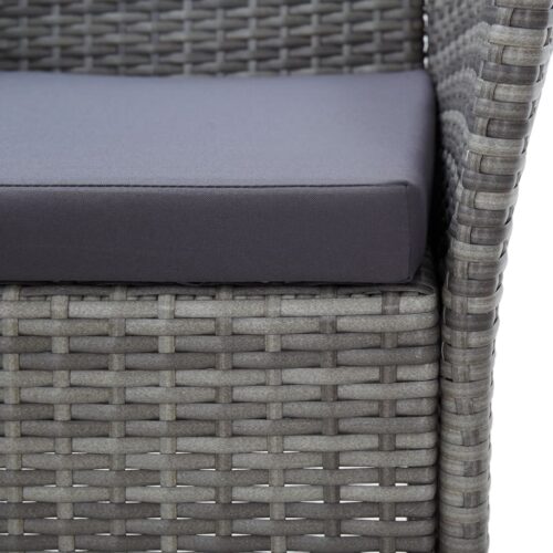 7-Piece Outdoor Dining Set with Cushions Poly Rattan Wicker Outdoor Patio Furniture Grey - Image 10