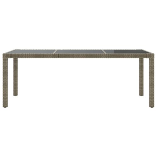 7-Piece Outdoor Dining Set with Cushions Poly Rattan Wicker Outdoor Patio Furniture Grey - Image 5
