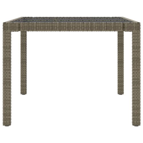 7-Piece Outdoor Dining Set with Cushions Poly Rattan Wicker Outdoor Patio Furniture Grey - Image 6