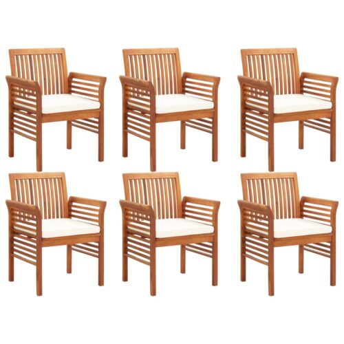 7-Piece Outdoor Dining Set with Cushions Wood Timber Outdoor Patio Furniture Acacia - Image 4