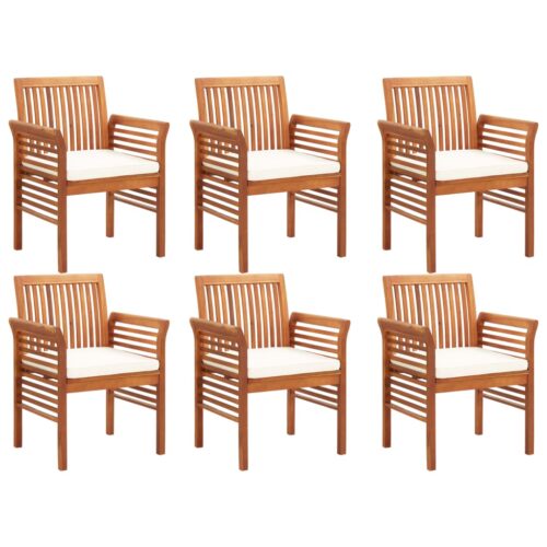 7-Piece Outdoor Dining Set with Cushions Wood Timber Outdoor Patio Furniture Acacia - Image 5