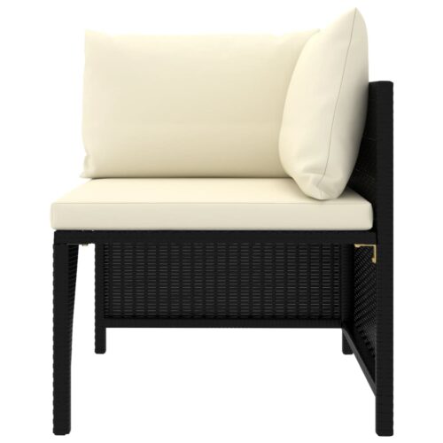 8-Piece Garden Lounge Set with Cushions Poly Rattan Wicker Outdoor Patio Furniture Black - Image 4