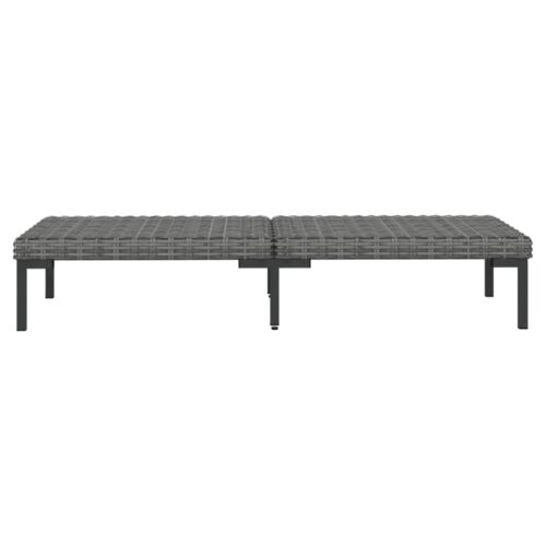 8-Piece Garden Lounge Set with Cushions Poly Rattan Wicker Outdoor Patio Furniture Dark Grey - Image 8