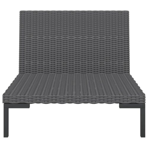 8-Piece Garden Lounge Set with Cushions Poly Rattan Wicker Outdoor Patio Furniture Dark Grey - Image 7