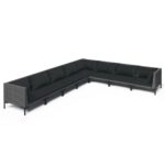 8-Piece Garden Lounge Set with Cushions Poly Rattan Wicker Outdoor Patio Furniture Dark Grey