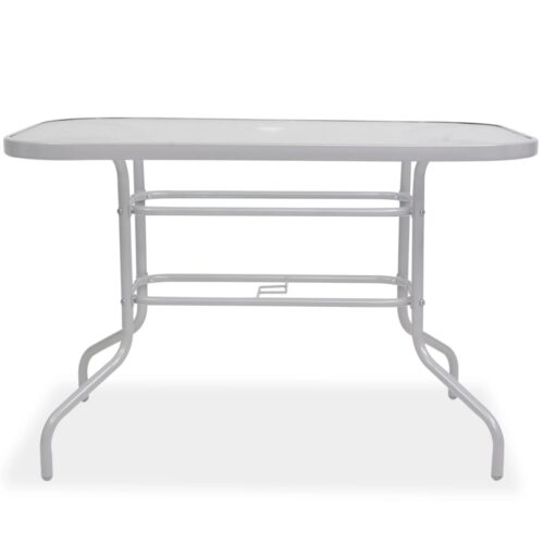 8-Piece Outdoor Dining Set Steel Textilene Grey Outdoor Patio Lounge Furniture - Image 5