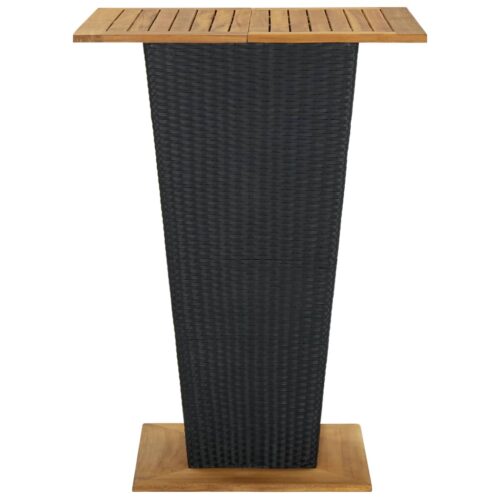 9-Piece Garden Bar Set with Cushions Poly Rattan Wicker Outdoor Patio Furniture Black - Image 5
