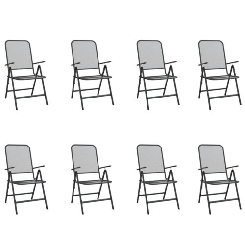 9-Piece Garden Dining Set Anthracite Metal Mesh Outdoor Patio Furniture - Image 3