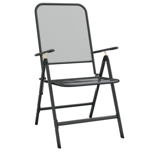 9-Piece Garden Dining Set Anthracite Metal Mesh Outdoor Patio Furniture - Image 4