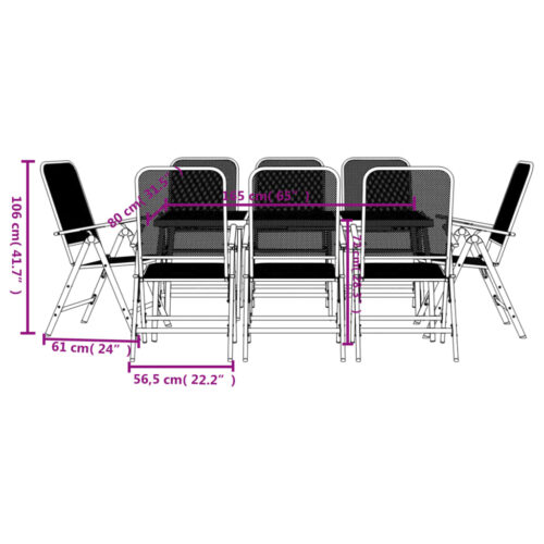 9-Piece Garden Dining Set Anthracite Metal Mesh Outdoor Patio Furniture - Image 10