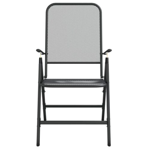 9-Piece Garden Dining Set Anthracite Metal Mesh Outdoor Patio Furniture - Image 5