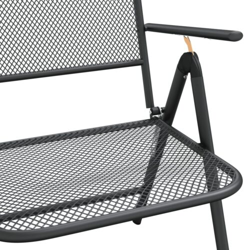 9-Piece Garden Dining Set Anthracite Metal Mesh Outdoor Patio Furniture - Image 9