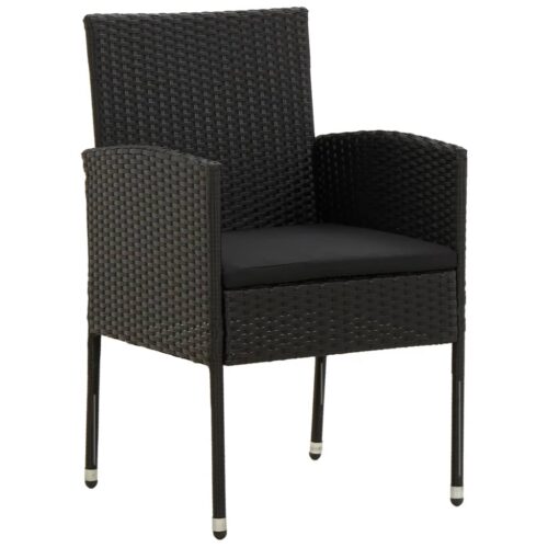 9-Piece Garden Dining Set Poly Rattan Wicker Outdoor Patio Furniture Black - Image 3