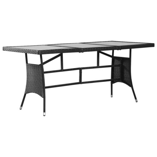 9-Piece Garden Dining Set Poly Rattan Wicker Outdoor Patio Furniture Black - Image 5