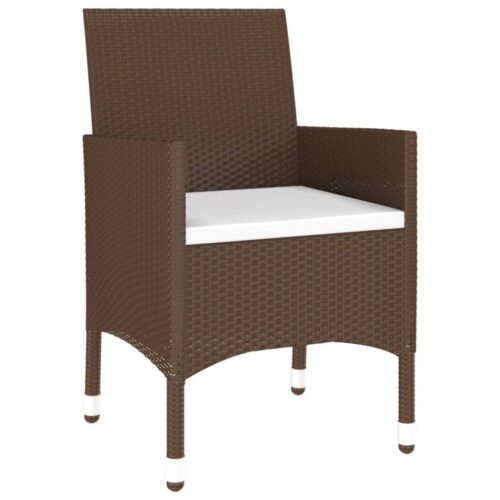 9-Piece Garden Dining Set Poly Rattan Wicker Outdoor Patio Furniture Brown - Image 5