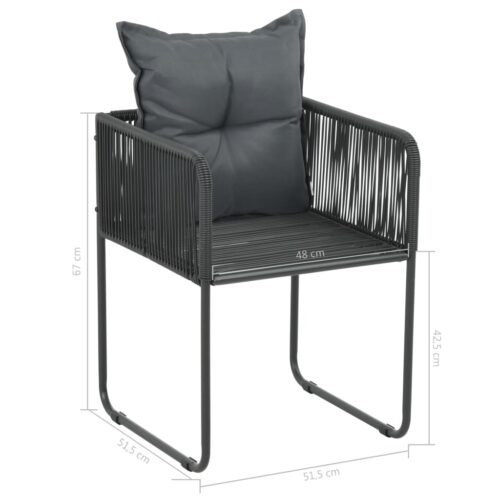 9-Piece Garden Dining Set PVC Rattan Black Brown - Image 9