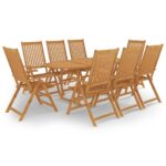 9-Piece Garden Dining Set Acacia Wood Timber Outdoor Patio Furniture