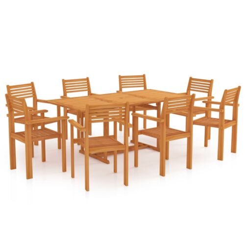 9-Piece Garden Dining Set Acacia Wood Timber Outdoor Patio Furniture
