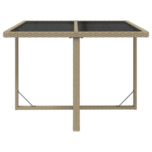 9-Piece Garden Dining Set with Cushions Poly Rattan Wicker Outdoor Patio Furniture Beige - Image 7