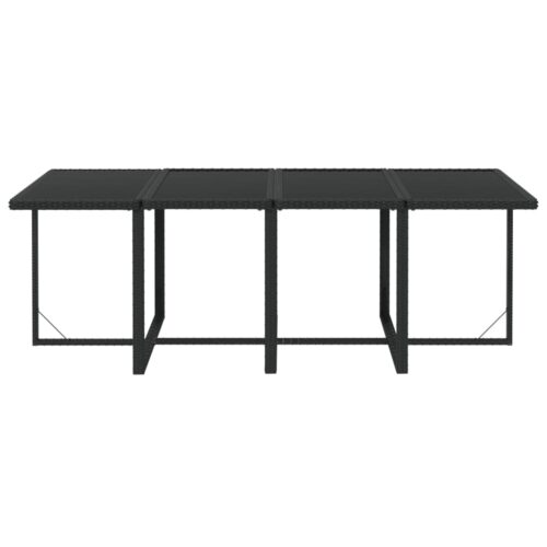 9-Piece Garden Dining Set with Cushions Poly Rattan Wicker Outdoor Patio Furniture Black - Image 7