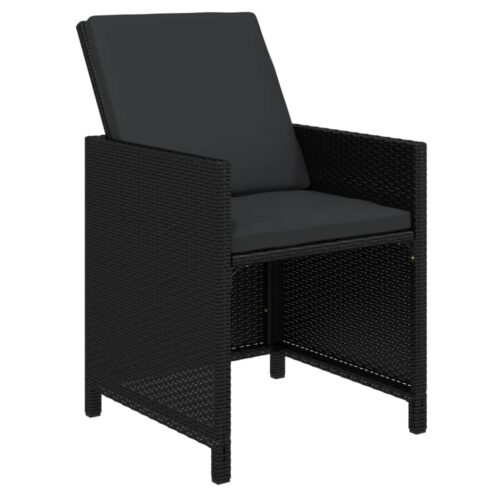 9-Piece Garden Dining Set with Cushions Poly Rattan Wicker Outdoor Patio Furniture Black - Image 5