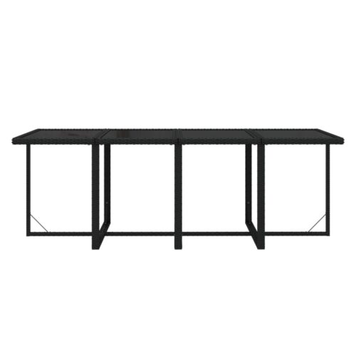 9-Piece Garden Dining Set with Cushions Poly Rattan Wicker Outdoor Patio Furniture Black - Image 8