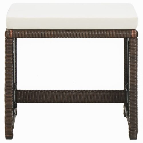 9-Piece Garden Dining Set with Cushions Poly Rattan Wicker Outdoor Patio Furniture Brown - Image 7