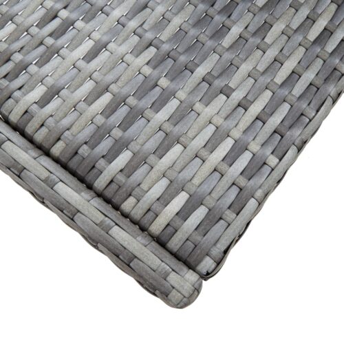 9-Piece Outdoor Bar Set Poly Rattan Wicker Outdoor Patio Furniture Acacia Wood Grey - Image 11