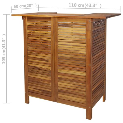 Bar Table Chair Set 3-Pieces Acacia Wood Timber Outdoor Patio Furniture - Image 5