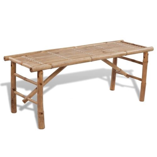 Bamboo Bar Table Bench Set Garden Patio Outdoor Dining Pub Beer Bistro Furniture 100cm - Image 3