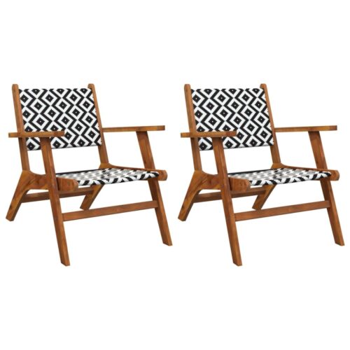 Garden Chairs 2pcs Acacia Wood Timber Outdoor Patio Furniture