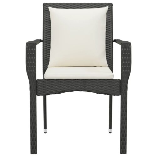 Garden Chairs with Cushions 4pcs Poly Rattan Black - Image 5