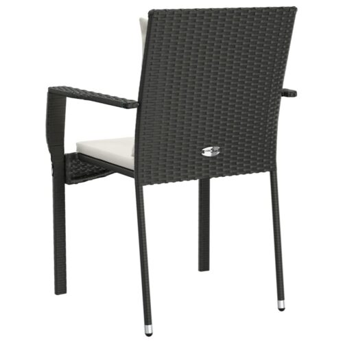 Garden Chairs with Cushions 4pcs Poly Rattan Black - Image 7