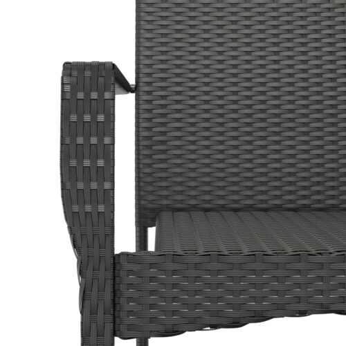 Garden Chairs with Cushions 4pcs Poly Rattan Black - Image 8